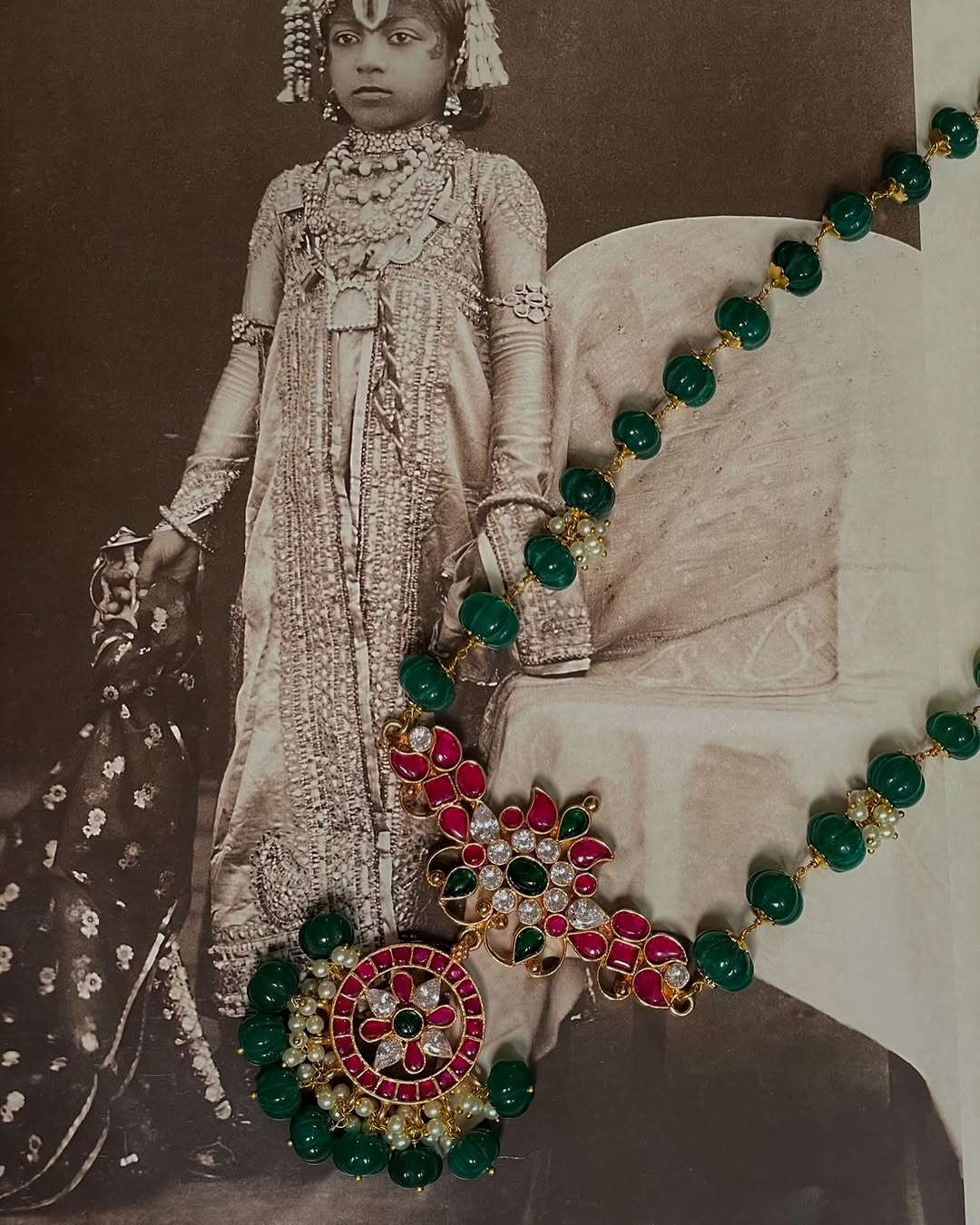 Green Beaded Kemp Stones Haram from 'Queens Jewel Emporium'
