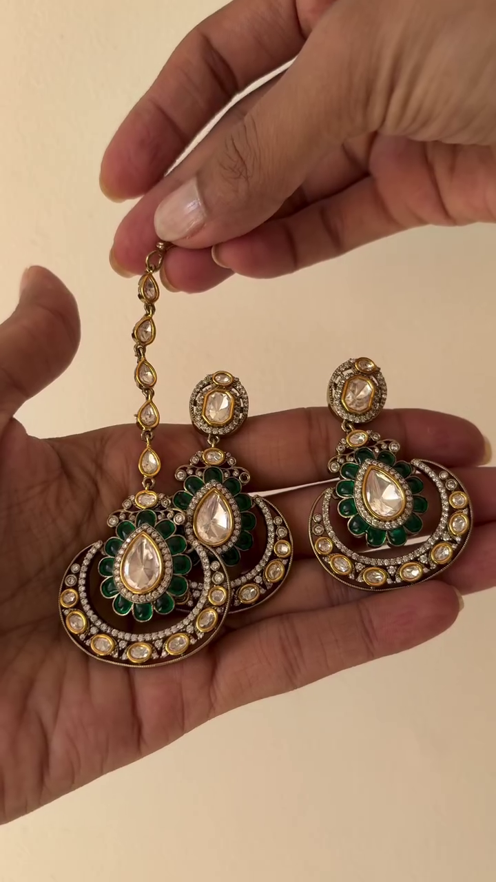 Moissanite Polki Stone Combo From 'Anushree Designs'
