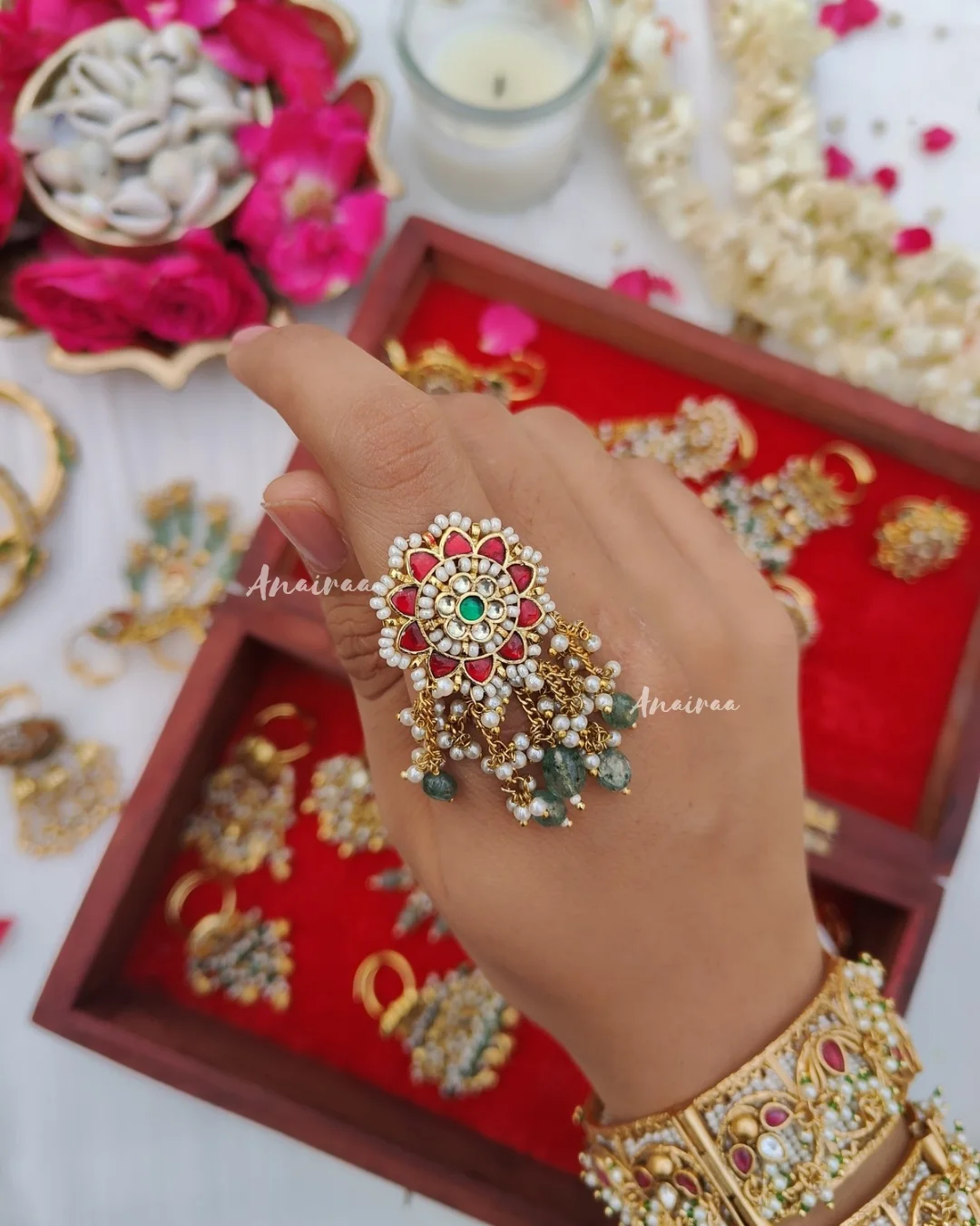 Pachi Kundan Finger Rings From 'Anairaa'