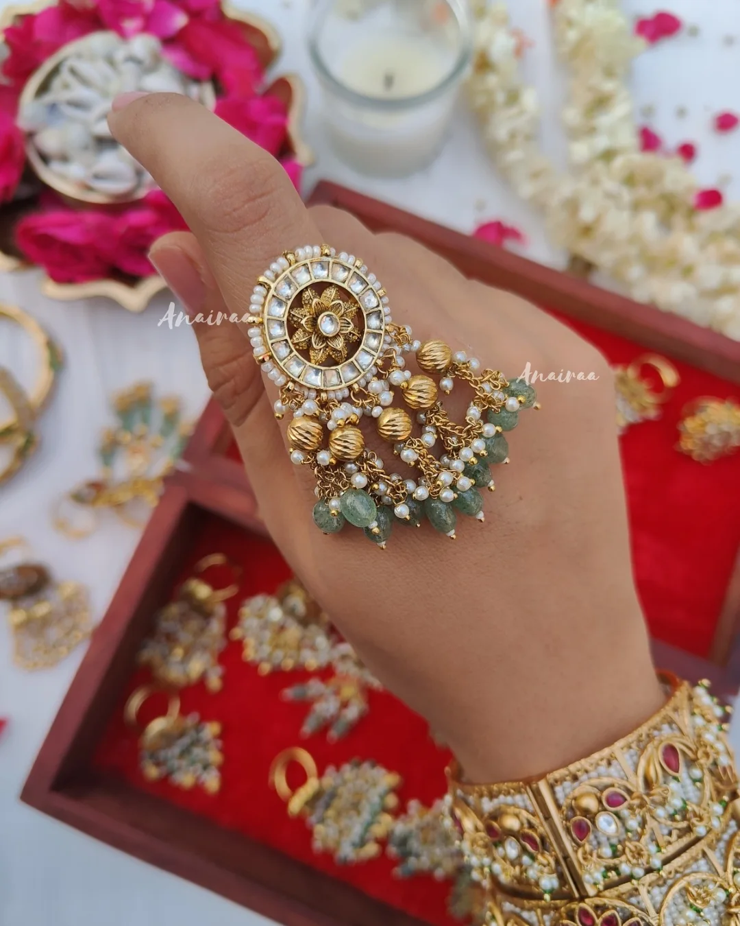 Pachi Kundan Finger Rings From 'Anairaa'