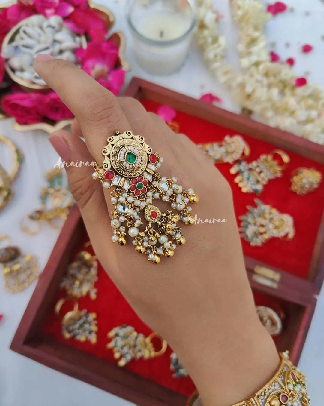 Pachi Kundan Finger Rings From 'Anairaa'