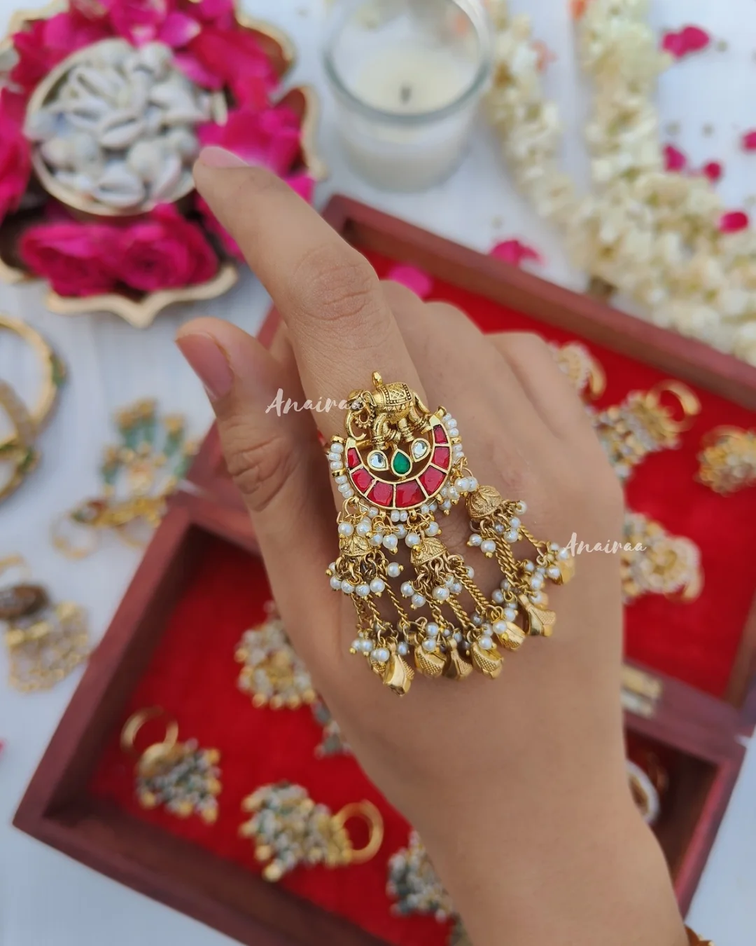 Pachi Kundan Finger Rings From 'Anairaa'