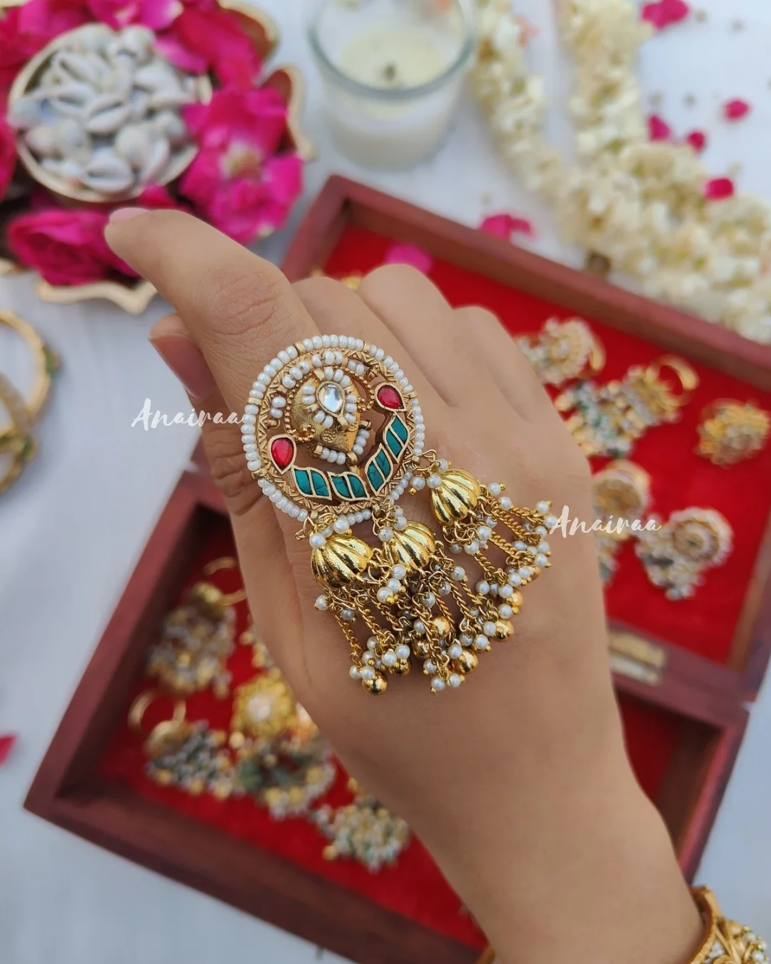 Pachi Kundan Finger Rings From 'Anairaa'