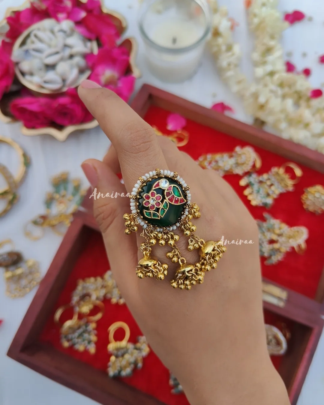 Pachi Kundan Finger Rings From 'Anairaa'
