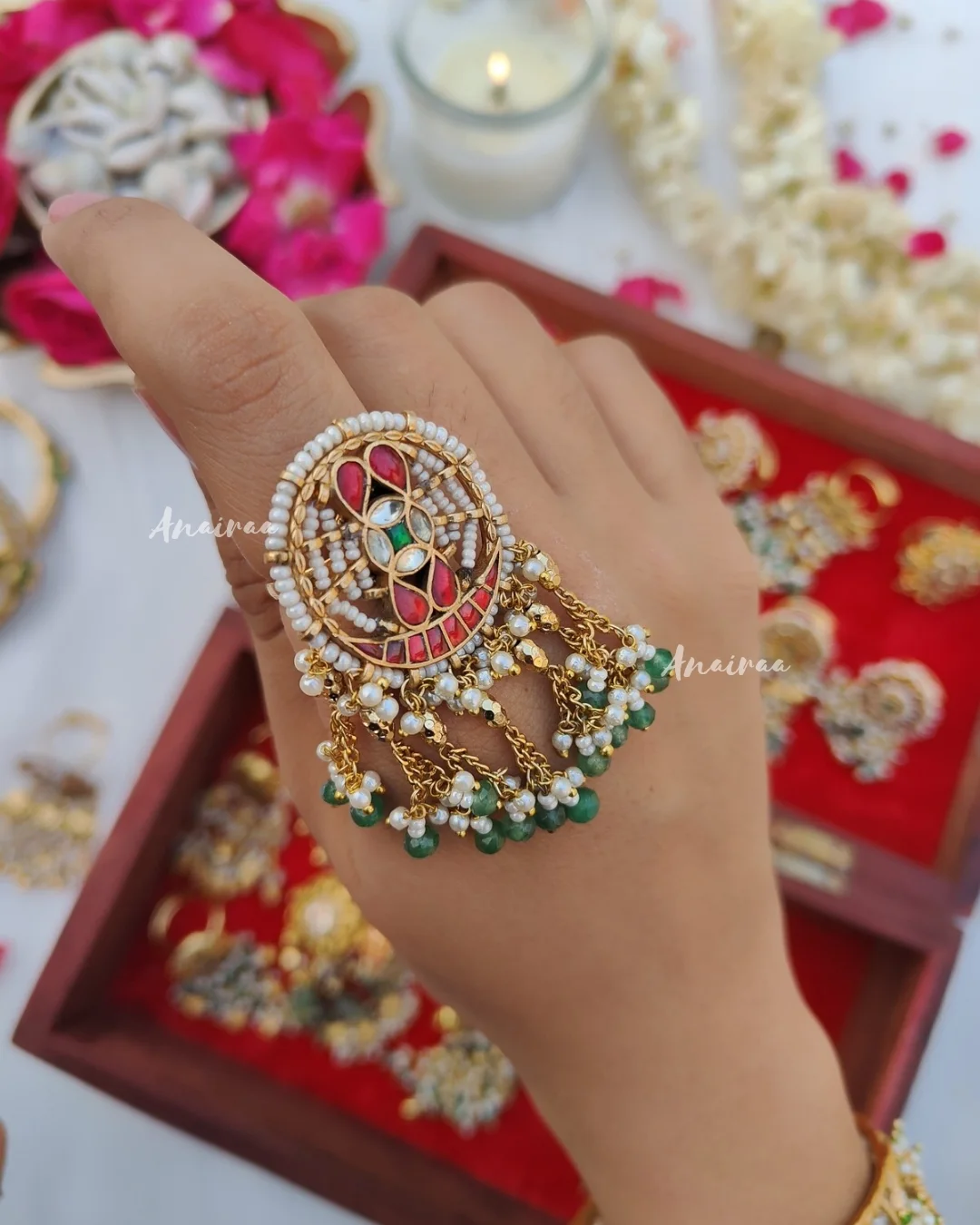 Pachi Kundan Finger Rings From 'Anairaa'
