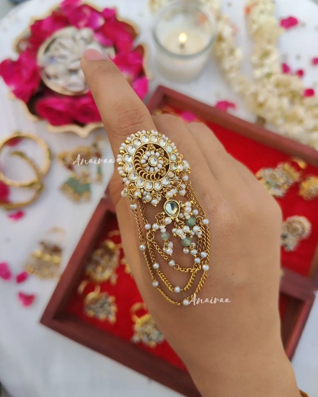 Pachi Kundan Finger Rings From 'Anairaa'