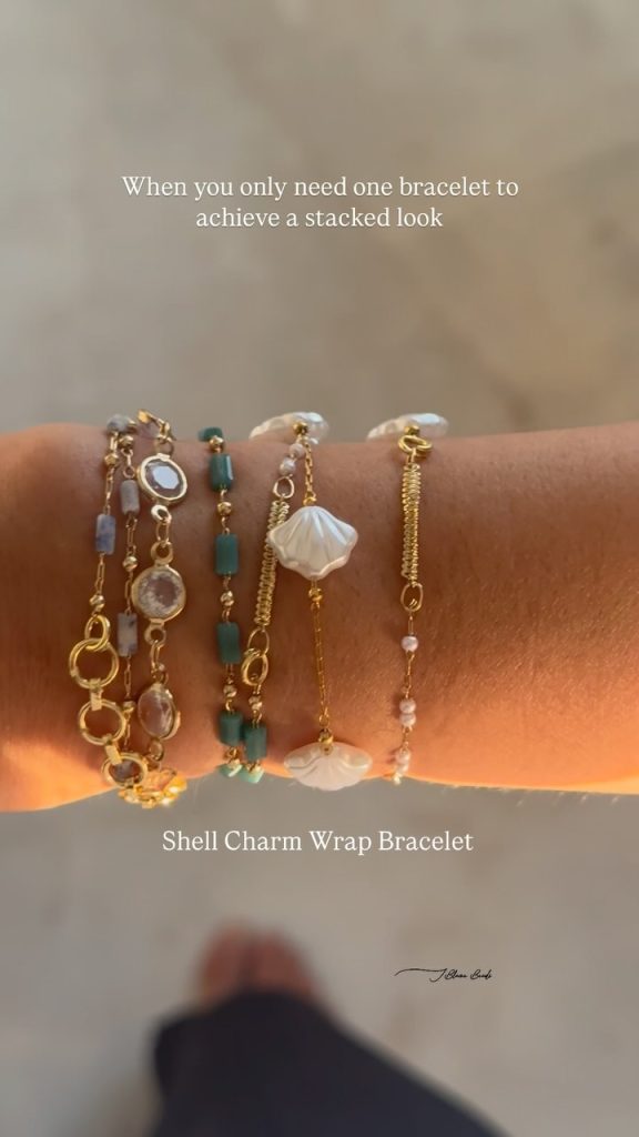 Shell Charm Wrap Bracelet From 'I Blame Beads'