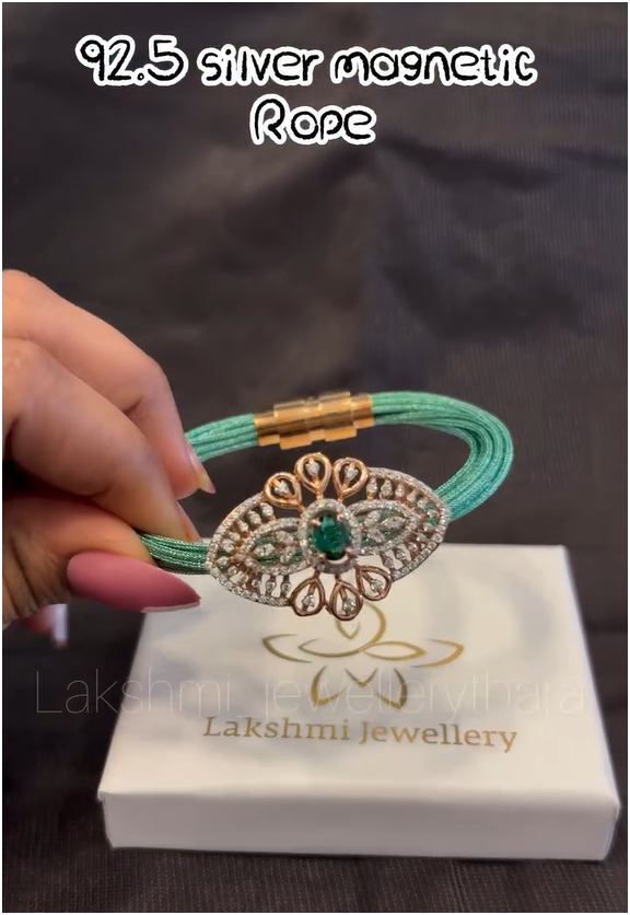 Silver Magnetic Rope Bracelet Collection From 'Lakshmi jewellery tharai'