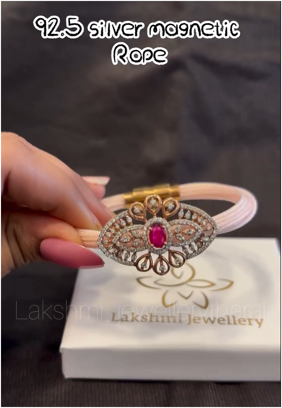 Silver Magnetic Rope Bracelet Collection From 'Lakshmi jewellery tharai'