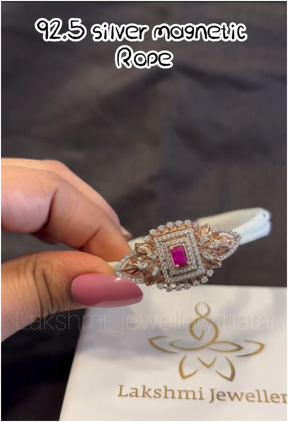 Silver Magnetic Rope Bracelet Collection From 'Lakshmi jewellery tharai'