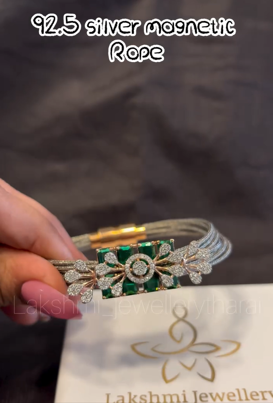 Silver Magnetic Rope Bracelet Collection From 'Lakshmi jewellery tharai'