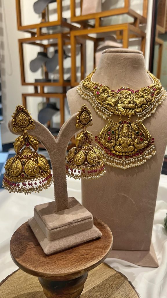Traditional Nakshi and Peacock Necklace From 'Rajatamaya'
