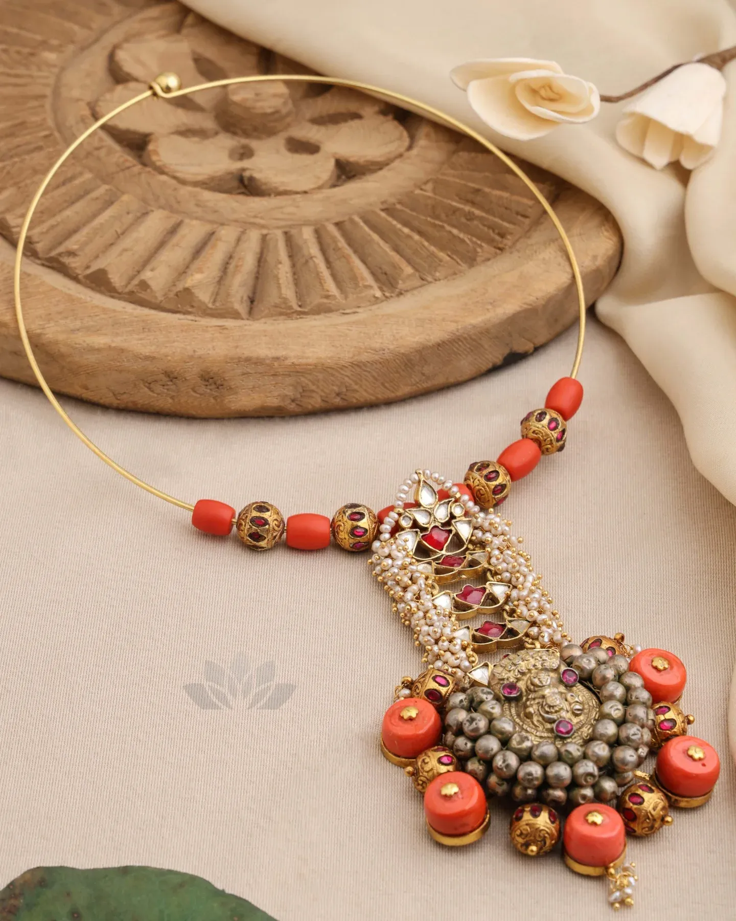 Coral Beads Hasli Necklace Collection From 'Prade Jewels'