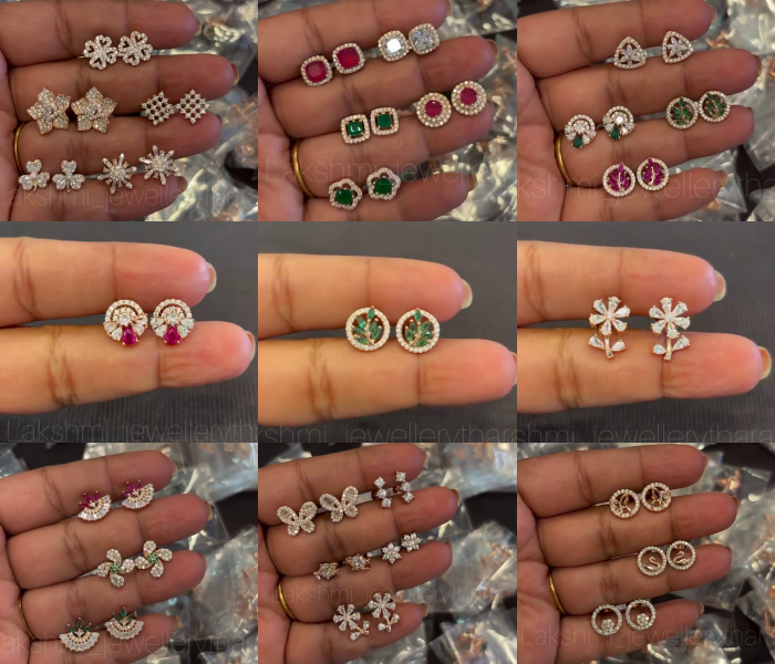 92.5 Silver Ear Studs From 'Lakshmi Tharai'