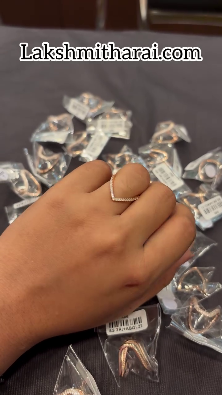 92.5 Silver Rose Gold Finish Vangi Rings From 'Lakshmi Tharai'