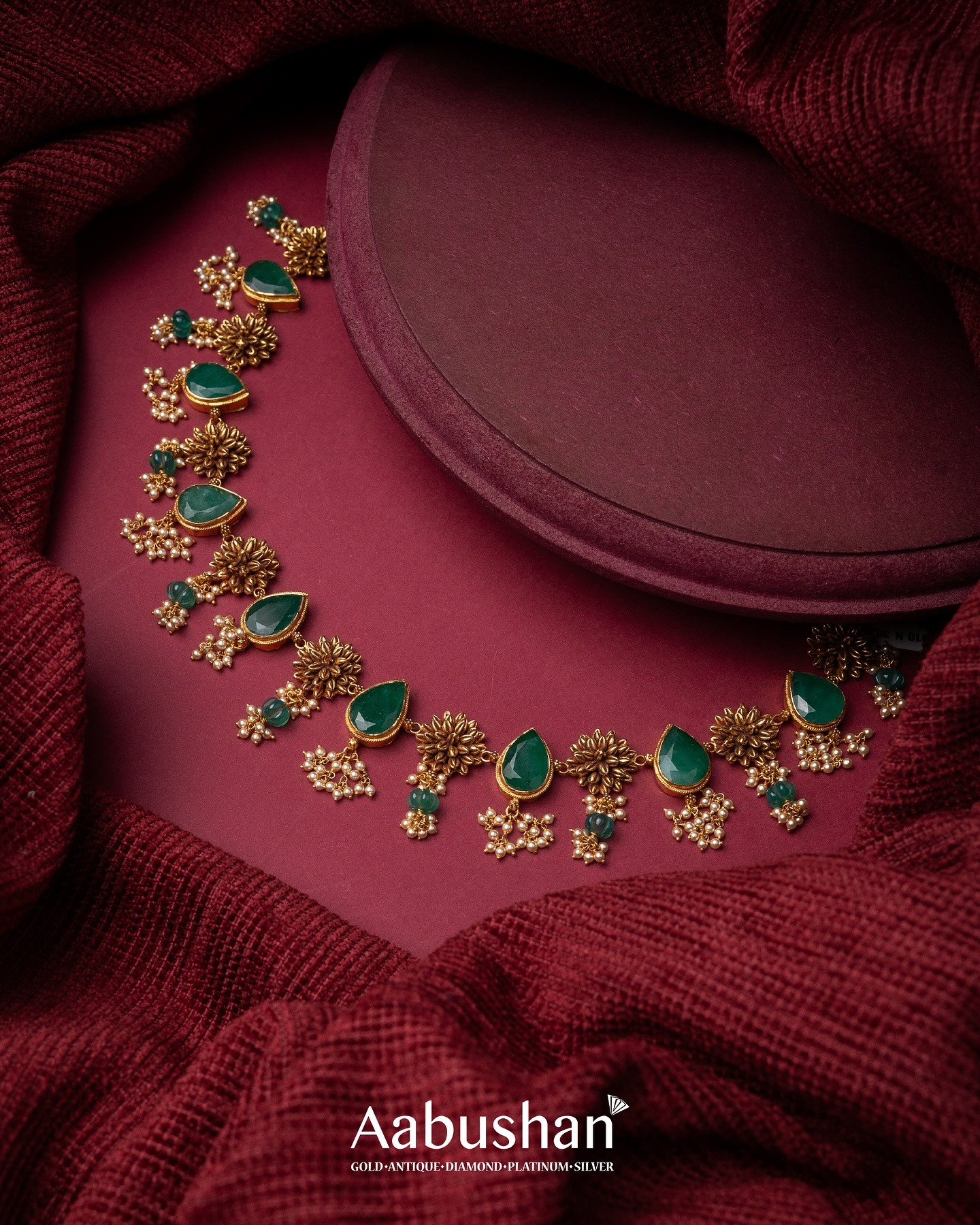 Antique Gold Temple Necklace Collection From 'Aabushan Jewellery'