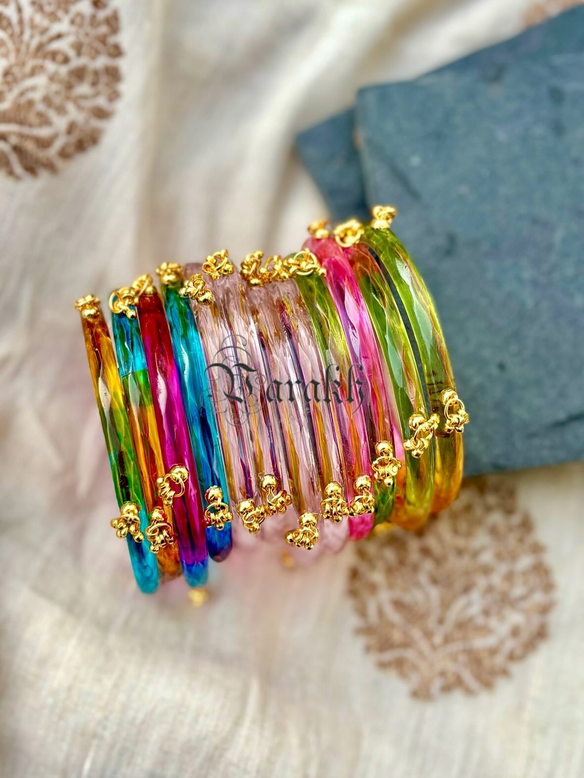 eautiful Crystal Ghoogri Design Glass Bangles From 'Varakh'