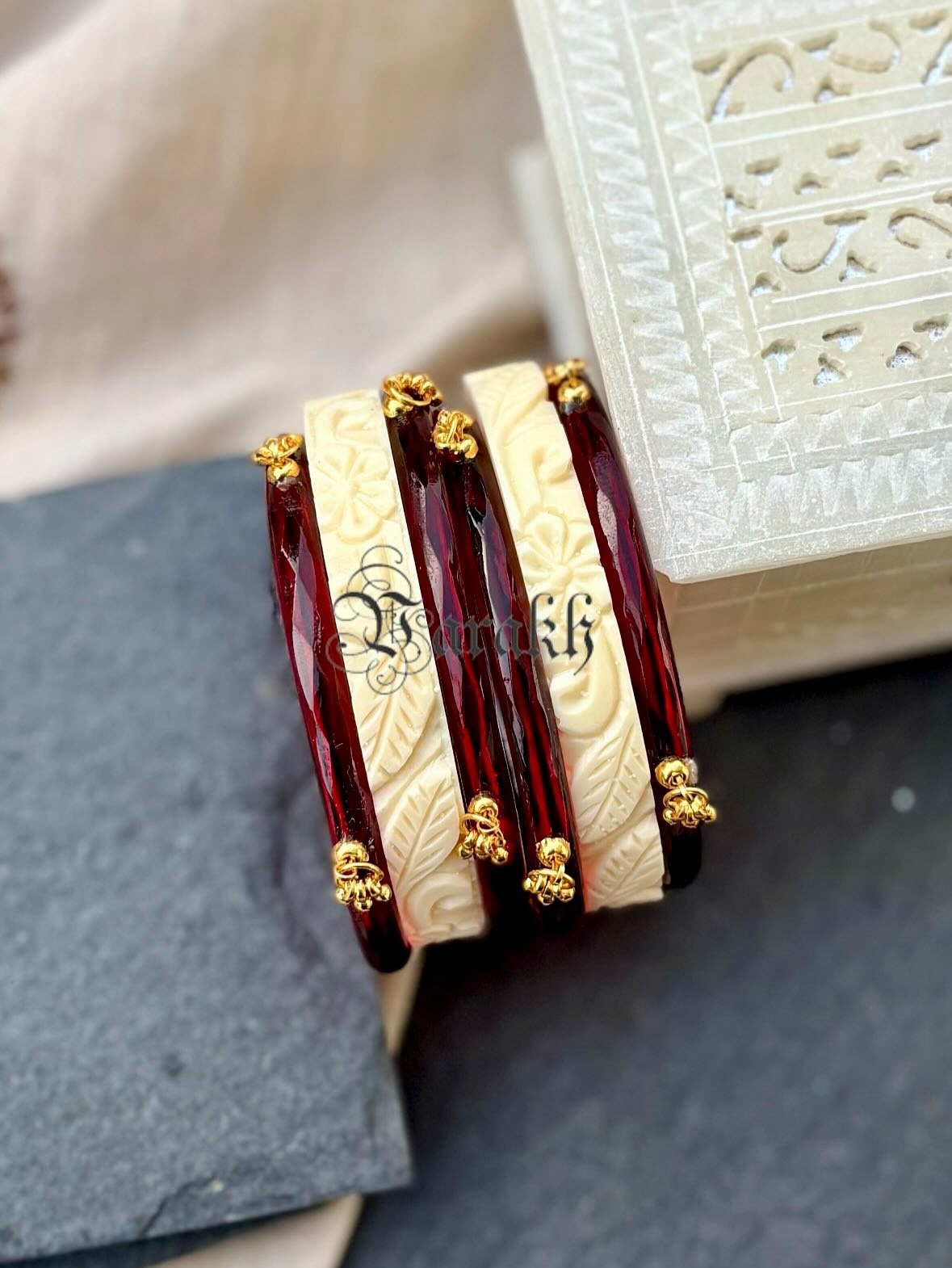 eautiful Crystal Ghoogri Design Glass Bangles From 'Varakh'