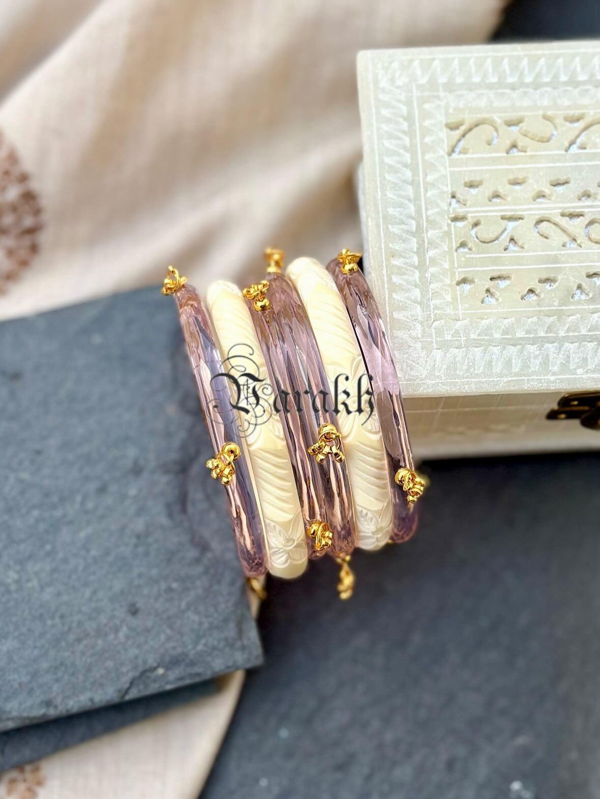 eautiful Crystal Ghoogri Design Glass Bangles From 'Varakh'
