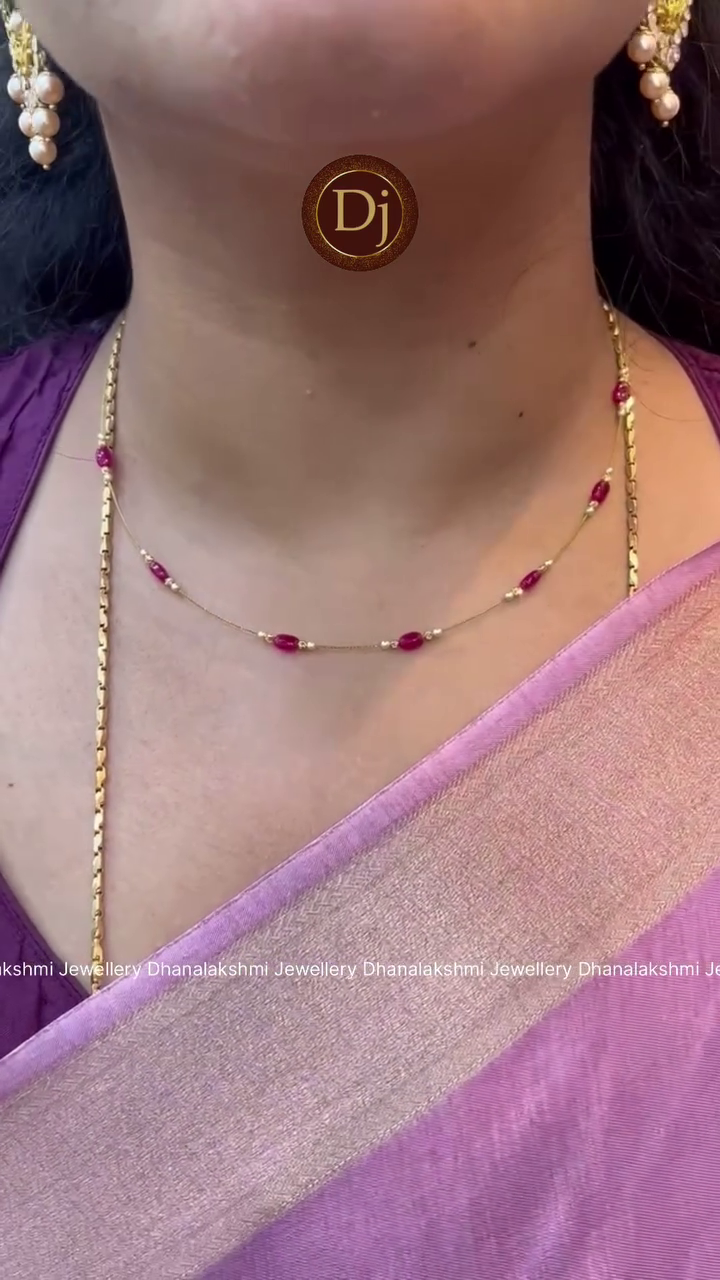 Beautiful Gold Invisible Necklace From 'Dhanalakshmi Jewellery'