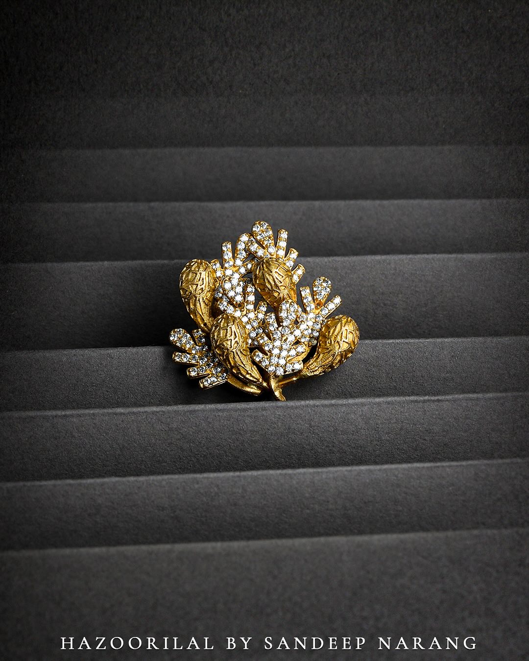 Designer Gold Spike Necklace From 'Hazoorilal Jewellers'
