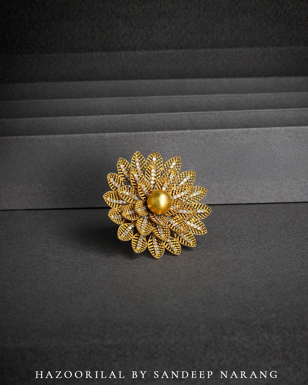 Designer Gold Spike Necklace From 'Hazoorilal Jewellers'