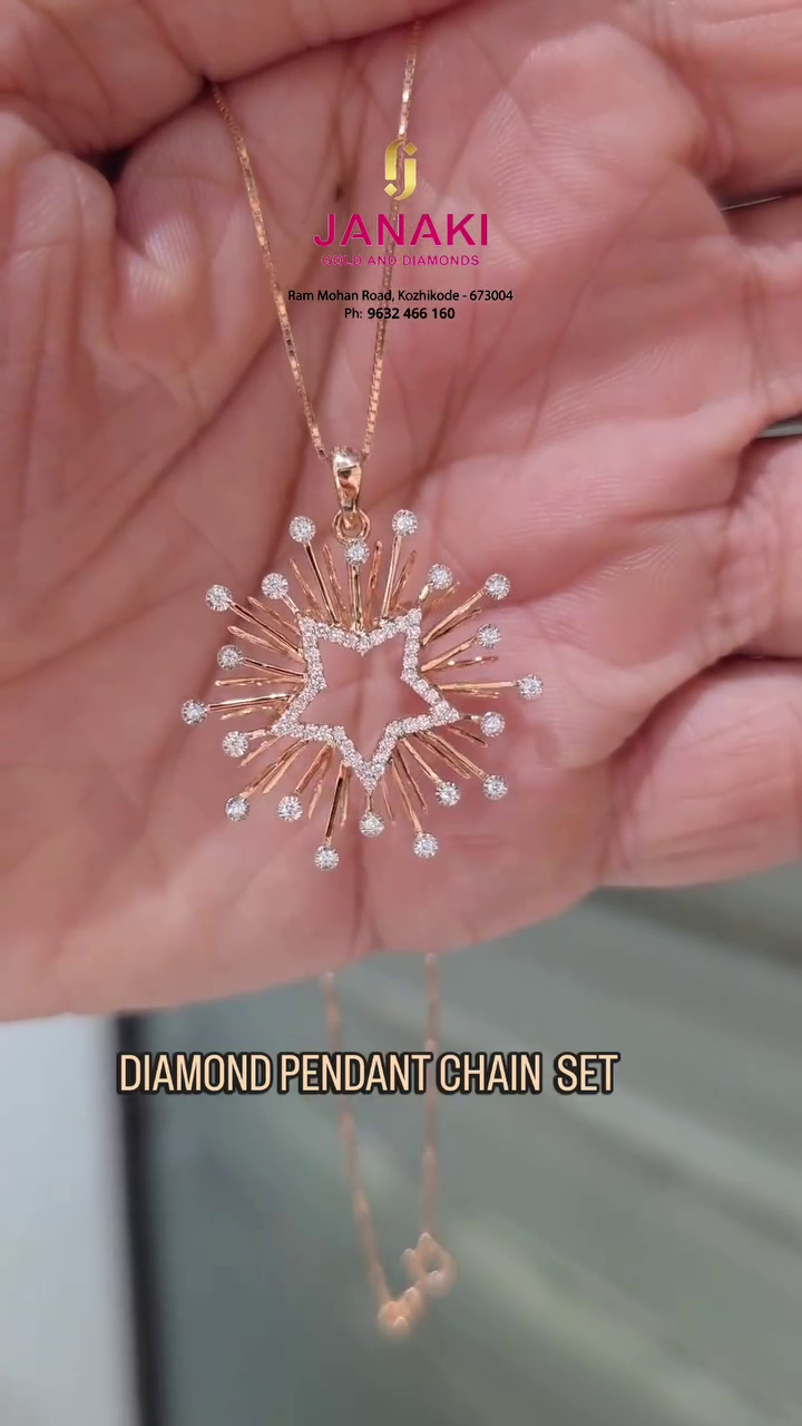 Diamond Pendant Chain Set From 'Janaki Gold and Diamonds'
