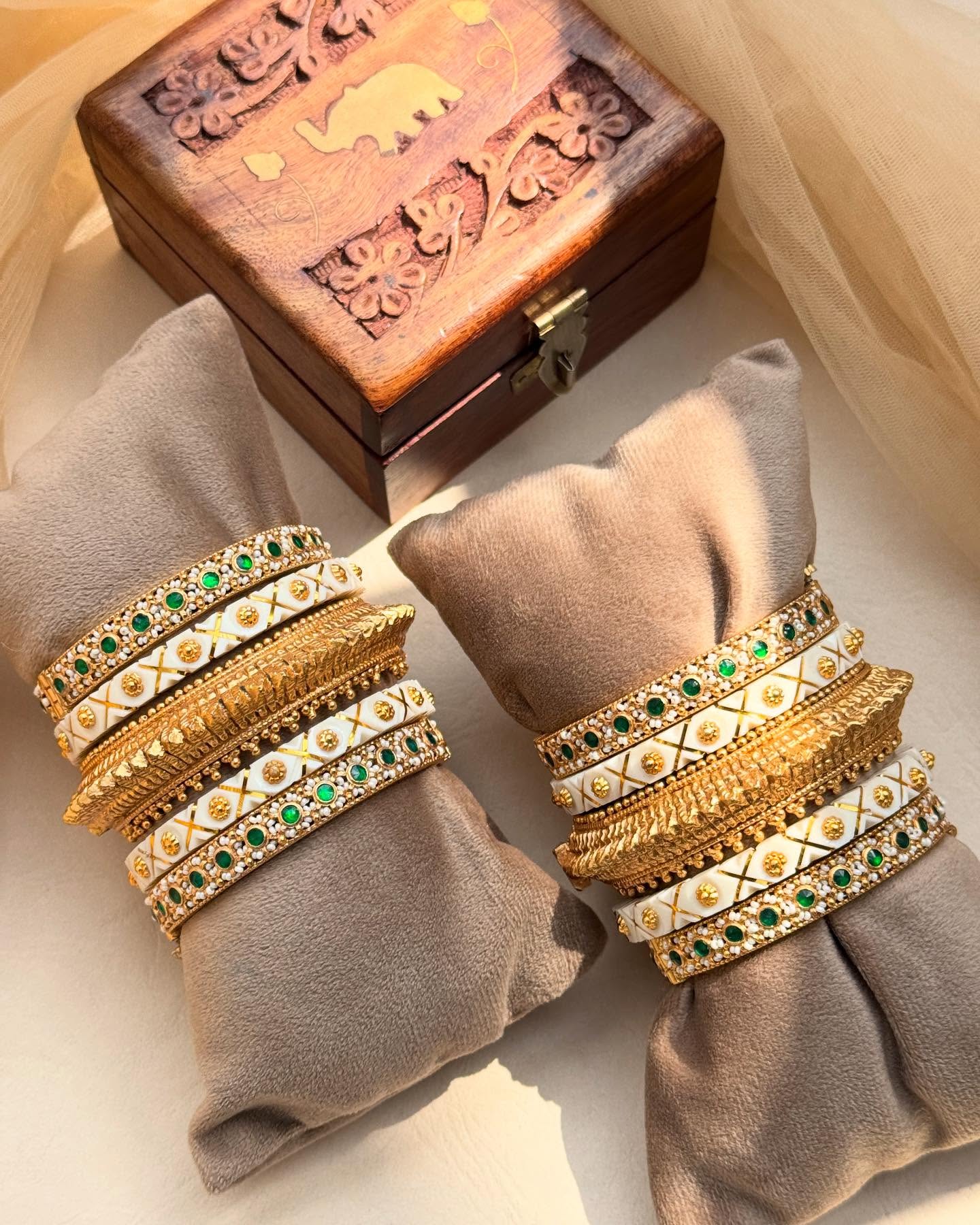 Gold Plated Designer Bangle Set From 'Mangalsutra Bangles'