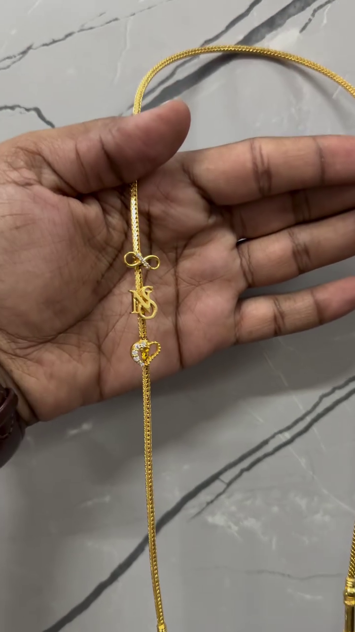 Gold Plated Mugappu Thali Chain From 'Sri Velan Jewellers'