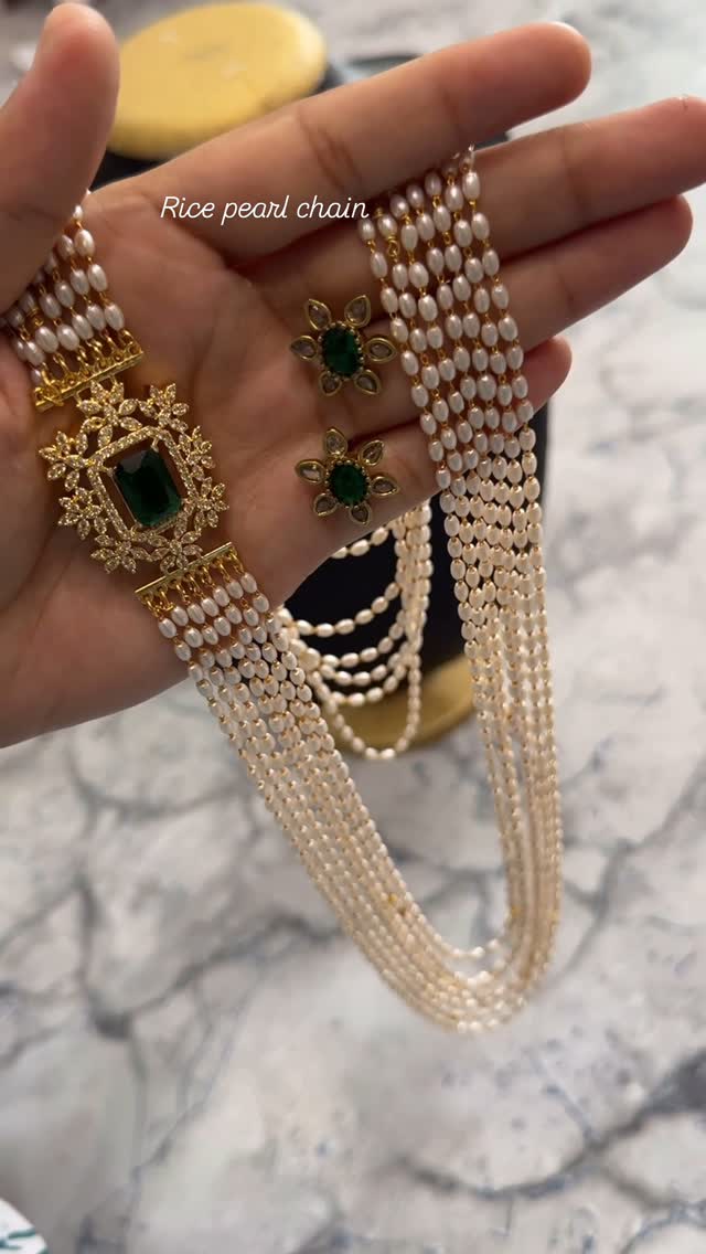Imitation Layered Pearl Long Necklace From 'SKJ Sri Krishna Jewellers'
