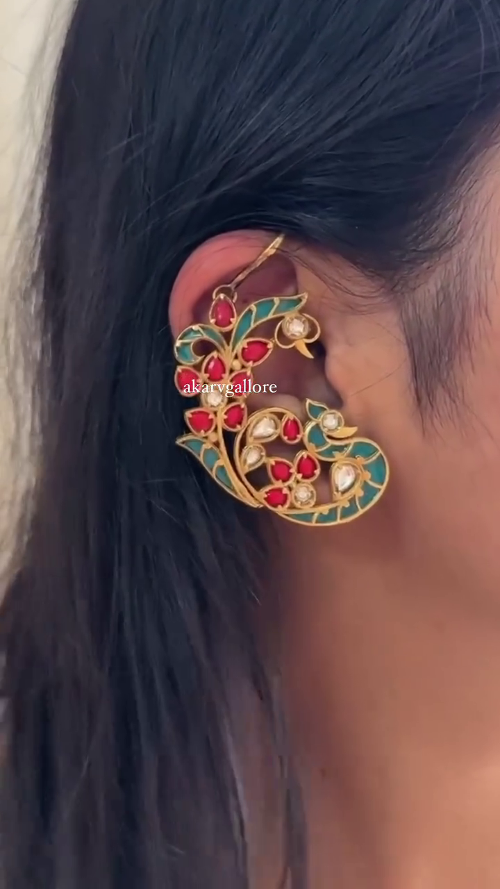 Imitation Peacock Ear Cuff Earrings From 'Akarvgallore'