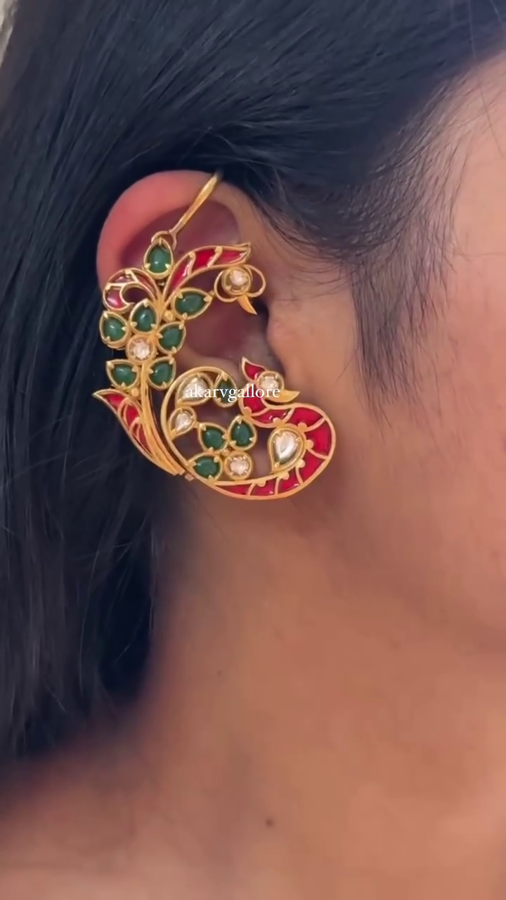 Imitation Peacock Ear Cuff Earrings From 'Akarvgallore'
