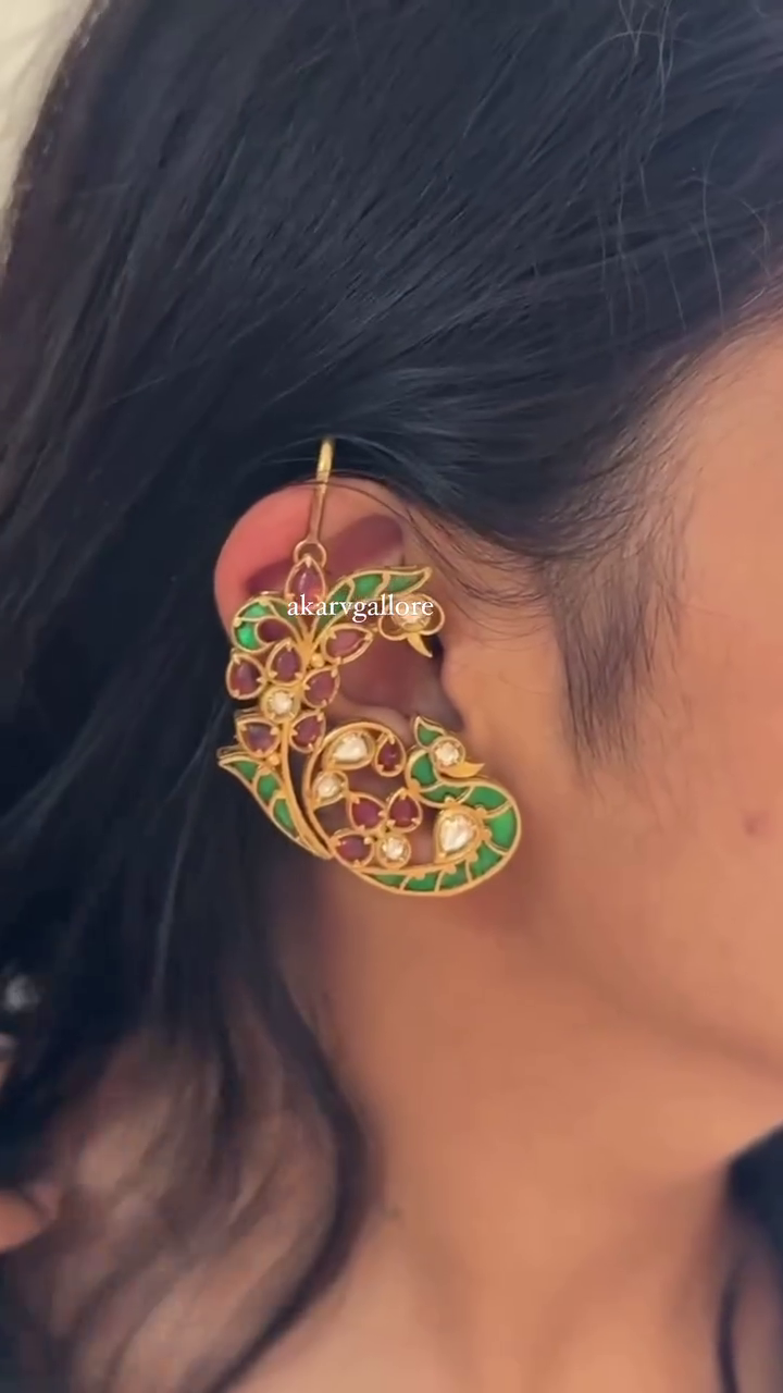 Imitation Peacock Ear Cuff Earrings From 'Akarvgallore'