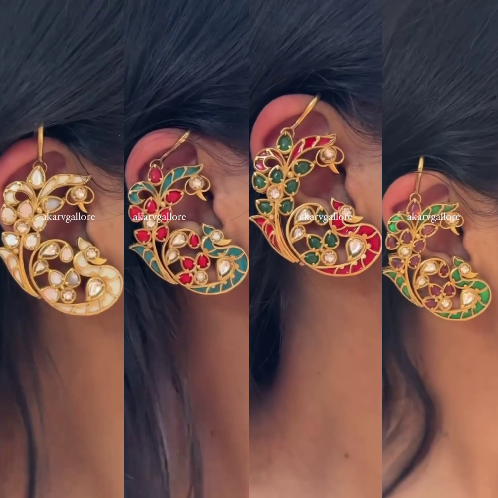 Imitation Peacock Ear Cuff Earrings From 'Akarvgallore'
