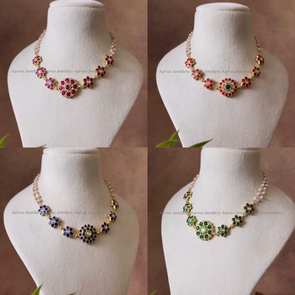 Jadau Kundan Pearl Necklace Set From 'Aarvee Chennai'