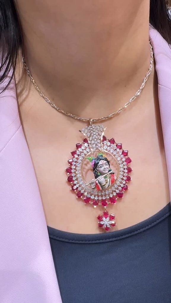 Krishna Pendant Gold Necklace From 'Chawla Jewellers'