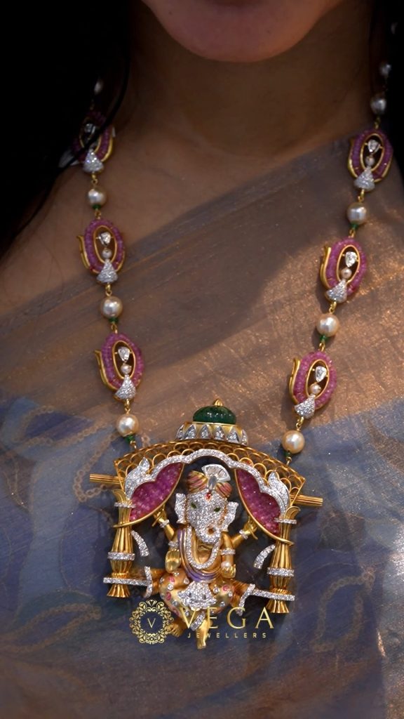 Lord Ganesh Gold Haram From 'Vega Jewellers'