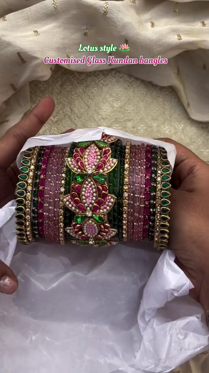 Lotus Design Silk Thread Bangles From 'Bangles of Kraftiverse'