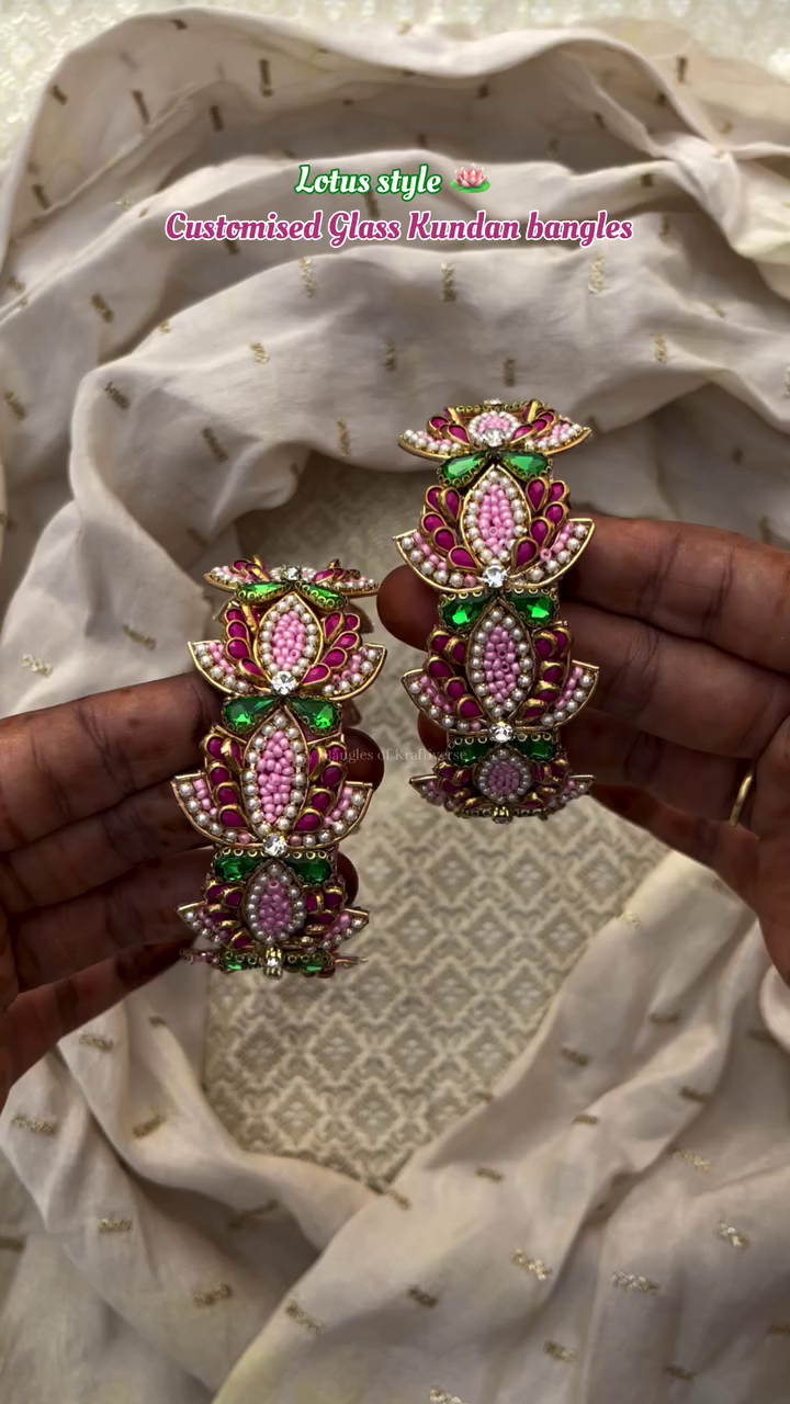 Lotus Design Silk Thread Bangles From 'Bangles of Kraftiverse'