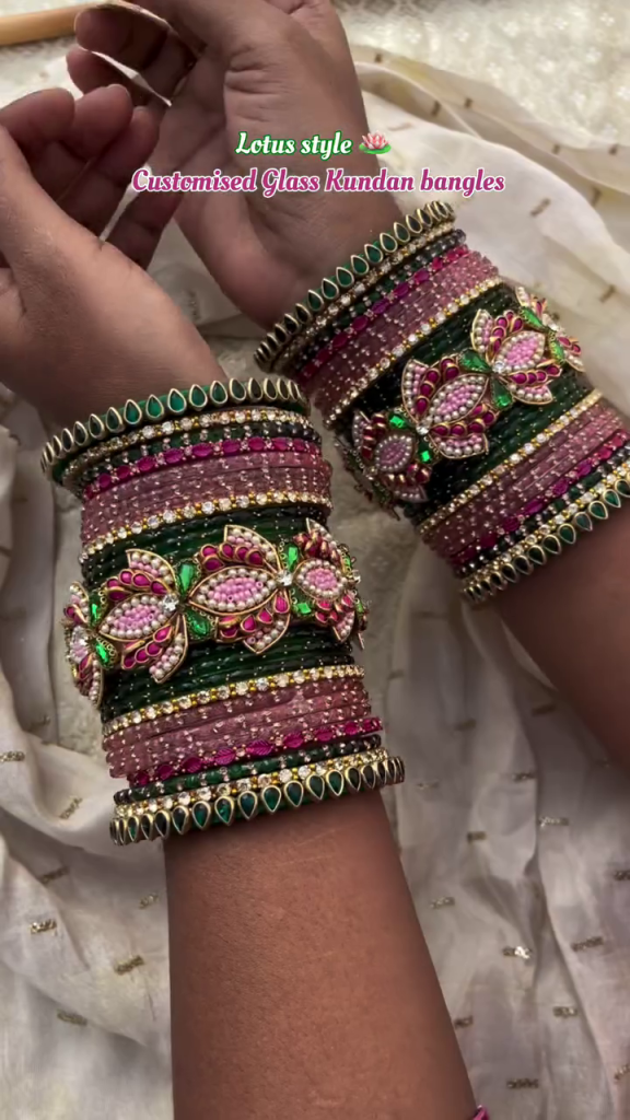 Lotus Design Silk Thread Bangles From 'Bangles of Kraftiverse'