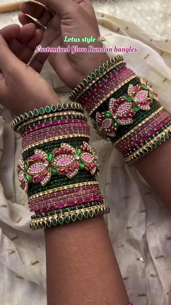 Lotus Design Silk Thread Bangles From 'Bangles of Kraftiverse'