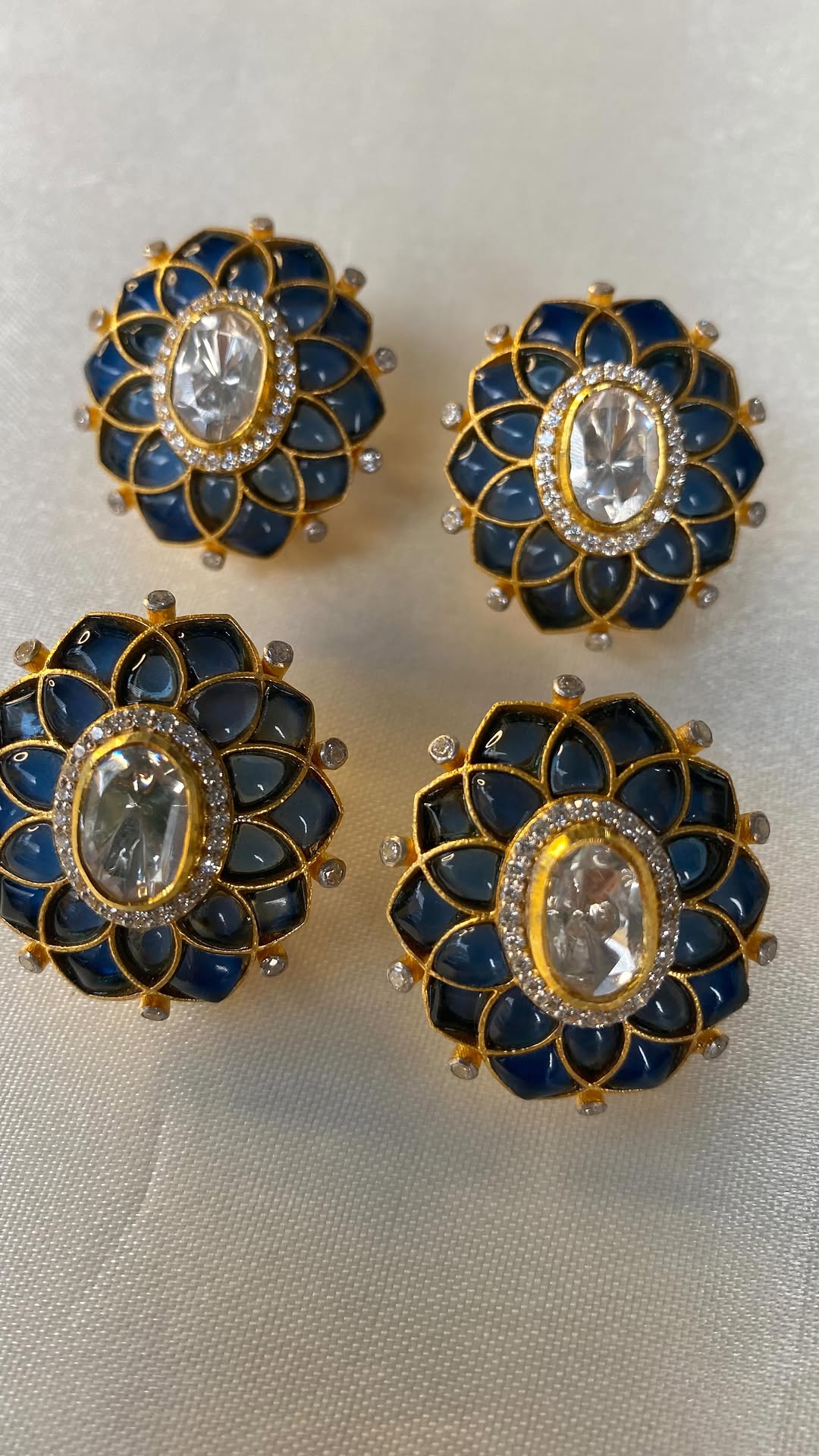 Moissanite Polki Ear Studs From 'Jewels By Sukriti'