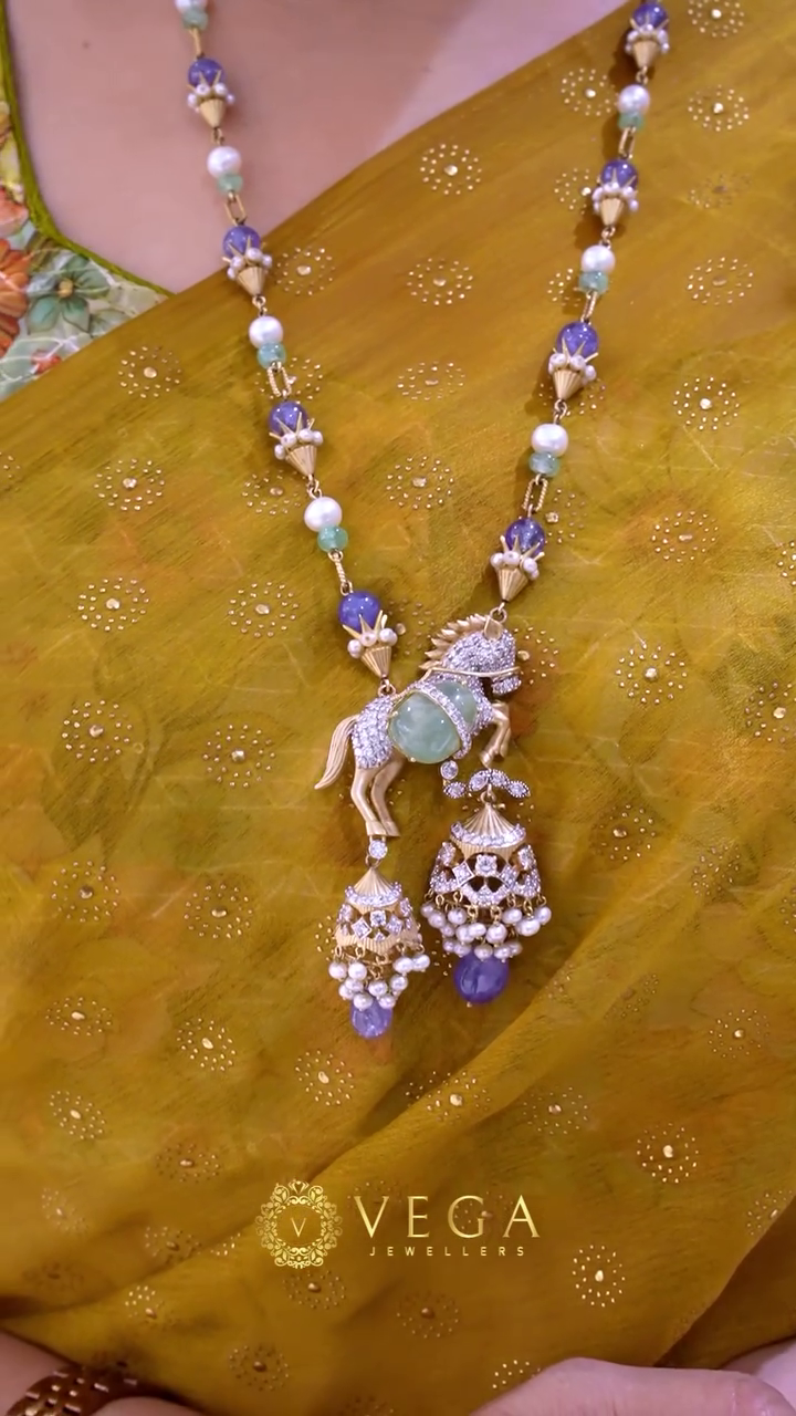 Multi Color Beads Haram with Horse Pendant From 'Vega Jewellers'