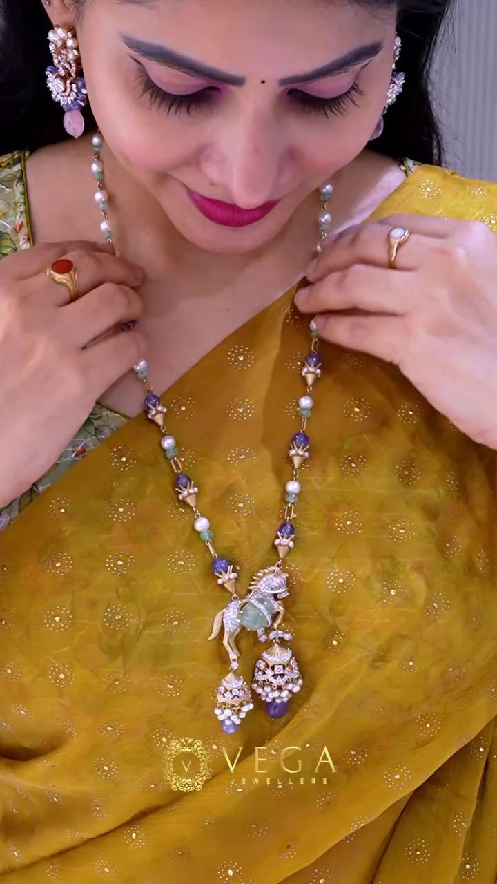 Multi Color Beads Haram with Horse Pendant From 'Vega Jewellers'