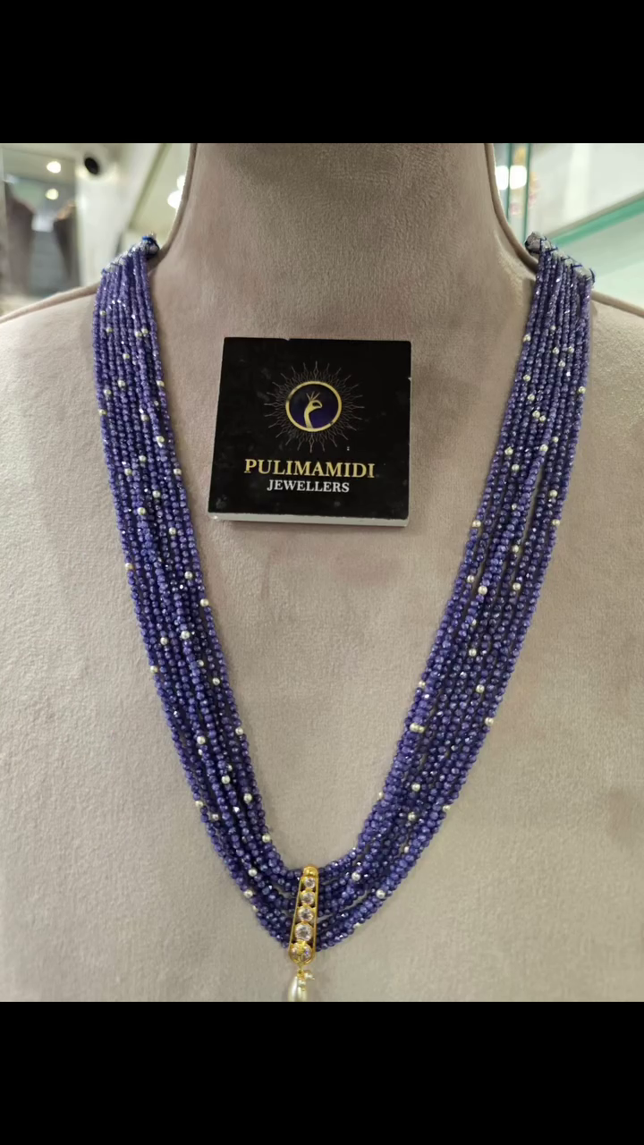 Multi Layered Beads Long Necklace From 'Pulimamidi Jewellers'