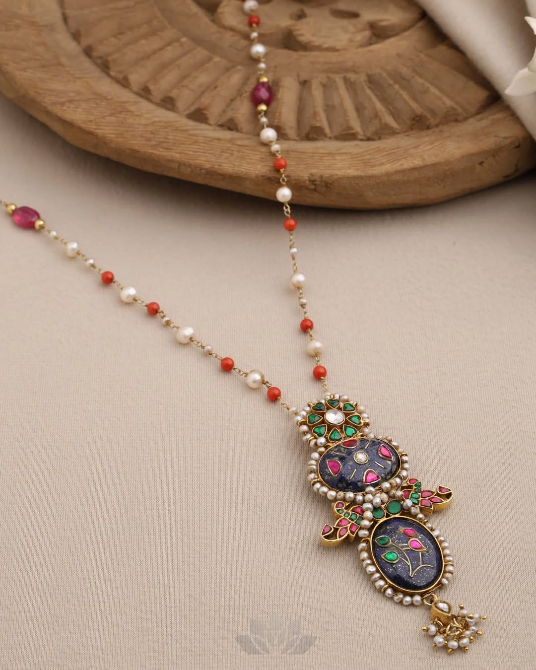Pearls and Beads Kundan Studded Long Haram From' Prade Jewels'