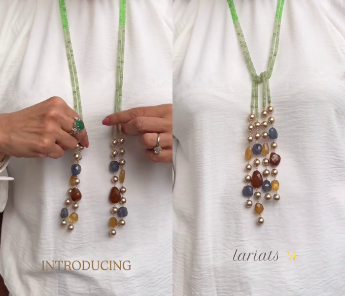 Statement Pastel Green Beaded Lariats From 'Jive Jewellery'