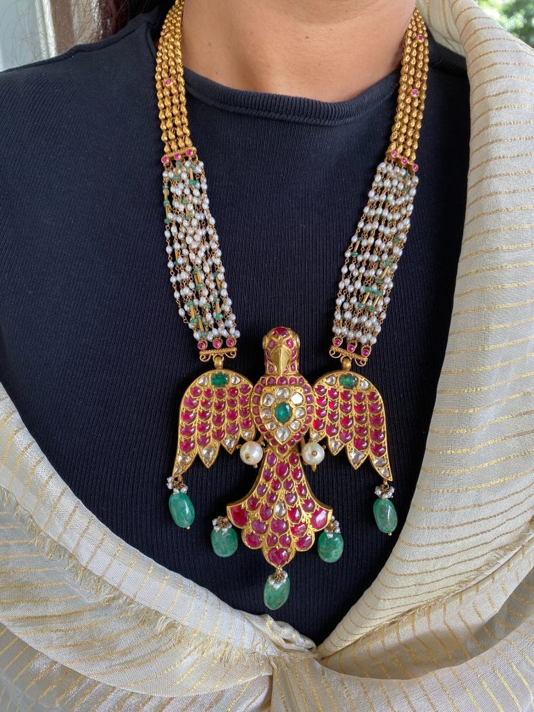 Traditional Garuda Pendant Gold Necklace From 'Arnav Jewellery'
