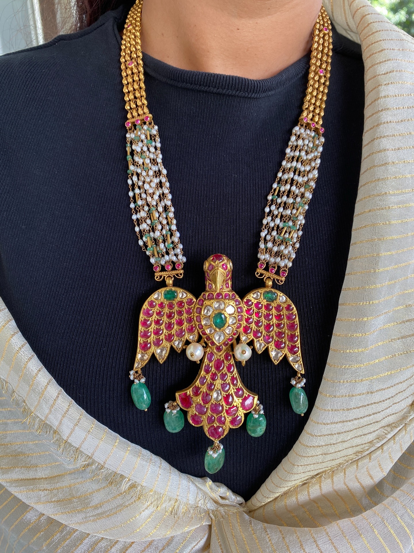 Traditional Garuda Pendant Gold Necklace From 'Arnav Jewellery'