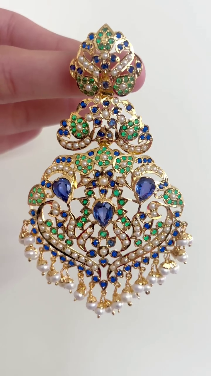 Traditional Gold Plated Jadau Earrings From 'Rudradhan'
